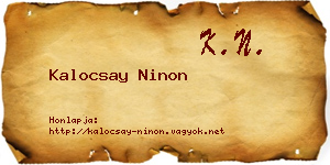 Kalocsay Ninon névjegykártya